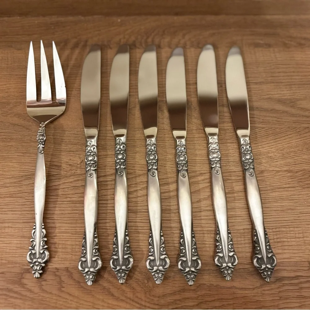 Stanley Roberts SRB139 Stainless Steel Flatware 6 Knives And 1‎ Serving Fork